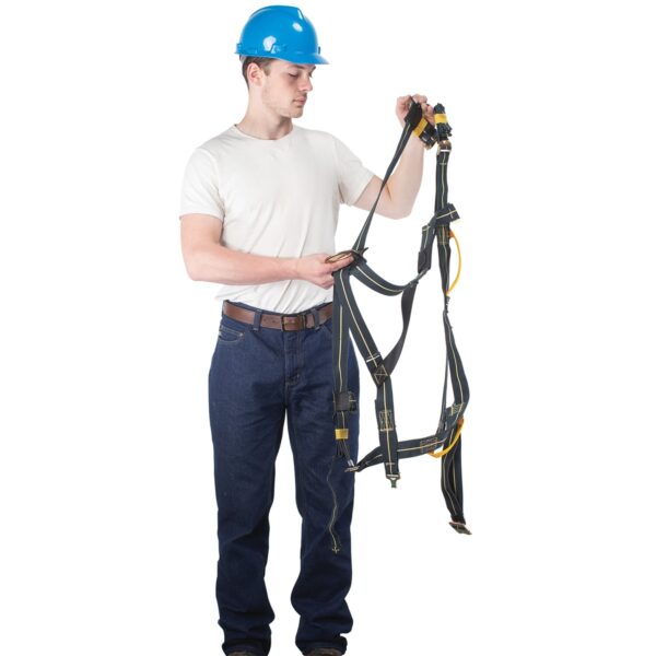 Werner H913001 Welding High Heat Harness, Standard Back D-Ring, Size S, Black/Yellow product image