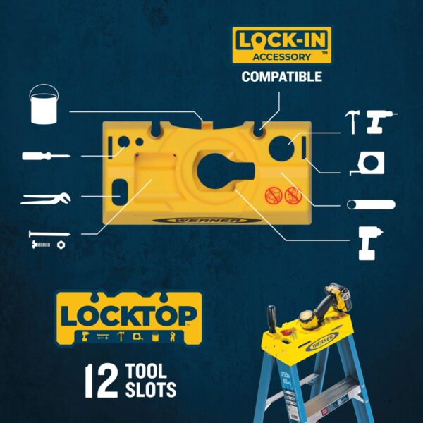 Werner FS106CZ 6ft Fiberglass Step Ladder, Type I 250 lb, Single-Sided, 10 ft 4 in Max Reach product image