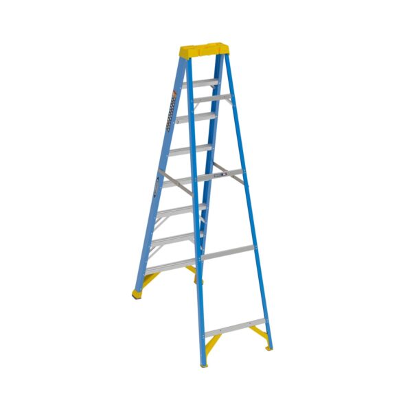 Werner FS108CZ 8ft Type I Fiberglass Step Ladder, 250 lb Load, Single-Sided product image