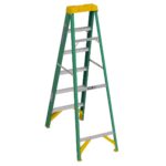 Werner FS206 6ft Type II Fiberglass Step Ladder, 225 lb Load, Green, 10 ft 4 in Max Reach product image