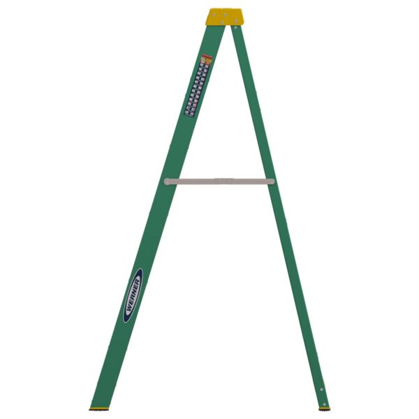 Werner FS206 6ft Type II Fiberglass Step Ladder, 225 lb Load, Green, 10 ft 4 in Max Reach product image