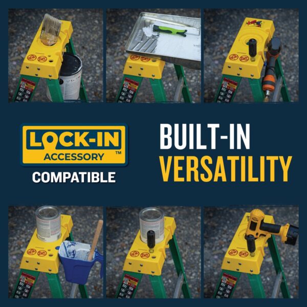 Werner FS206 6ft Type II Fiberglass Step Ladder, 225 lb Load, Green, 10 ft 4 in Max Reach product image