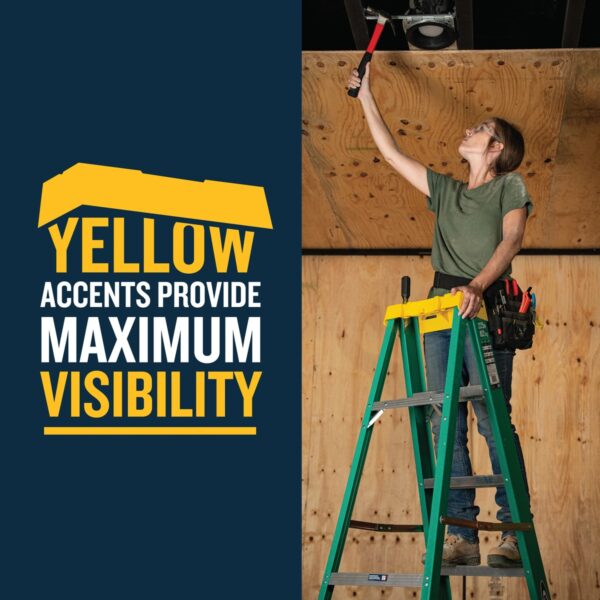 Werner FS208 8ft Type II Fiberglass Step Ladder, 225 lb Load, 12 ft 3 in Max Safe Reach product image