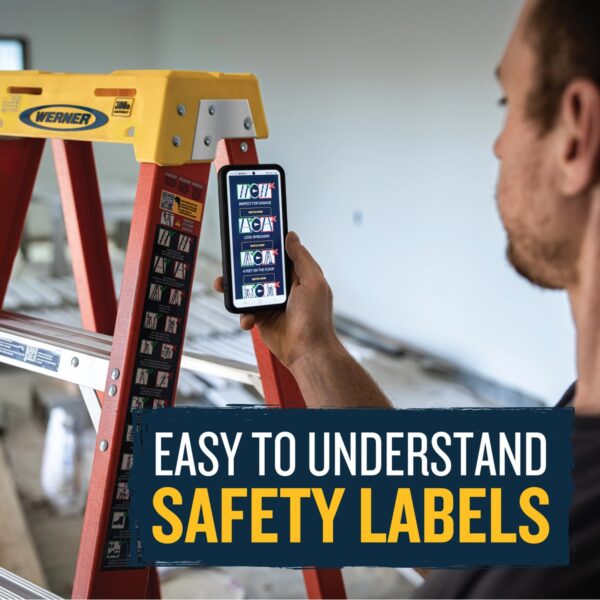 Werner NXT1A08 8 ft Type IA Fiberglass Step Ladder, 300 lb Load, LOCKTOP Tool Top, Orange product image