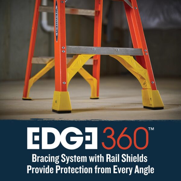 Werner NXT1A12 12ft Type IA Fiberglass Step Ladder, 300 lb Load, 16 ft 1 in Max Safe Reach product image