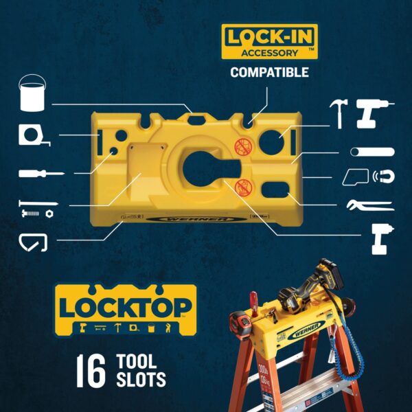 Werner NXT1A12 12ft Type IA Fiberglass Step Ladder, 300 lb Load, 16 ft 1 in Max Safe Reach product image