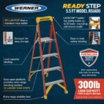 Werner RS1A06 READY STEP 5.5 ft Type IA Fiberglass Step Ladder, 300 lb Load Capacity product image